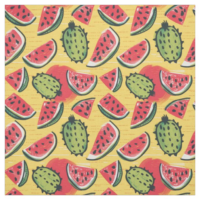 Bold Summer Fruit Pattern Fabric (Swatch)