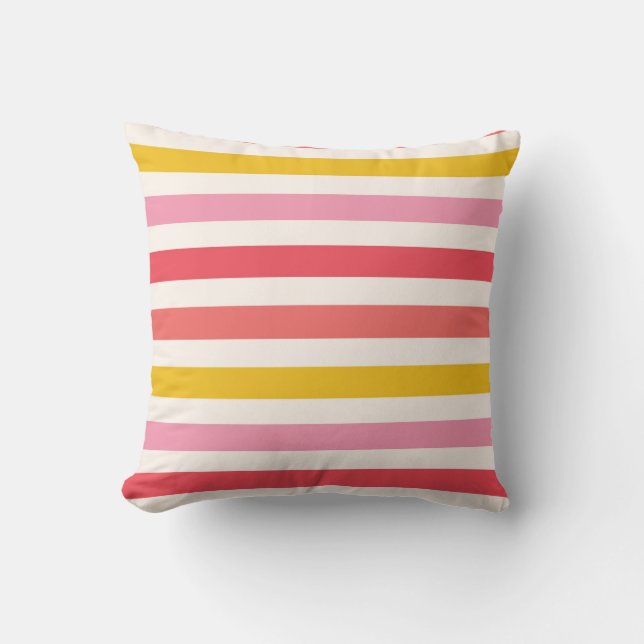 Bold Summer Stripes Cushion (Front)