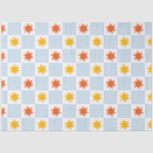 Bold Sunburst Chequerboard Tissue Paper - L