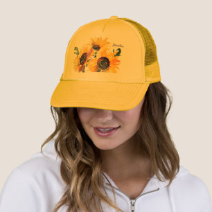 Bold Sunflowers & Butter Yellow Watercolor Trucker Hat