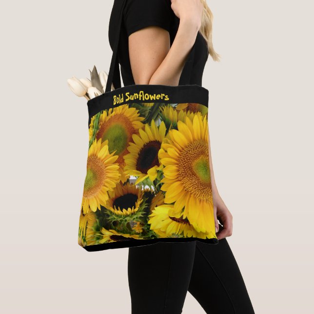 Bold Sunflowers Farmers Market Bag (Close Up)