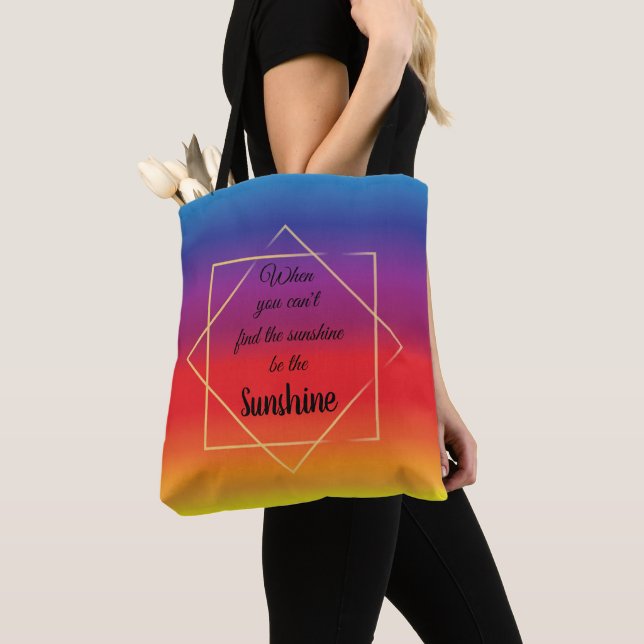bold sunset background with "sunshine" quote tote bag (Close Up)