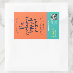 Bold Sunset Packaging Label Orange Teal Modern