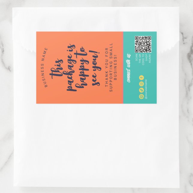 Bold Sunset Packaging Label Orange Teal Modern (Bag)