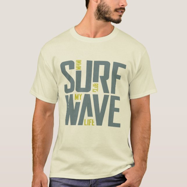 Bold Surf Club Graphic–Miami Streetwear Typography T-Shirt (Front)