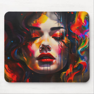 Bold Surreal Portrait Mouse Pad