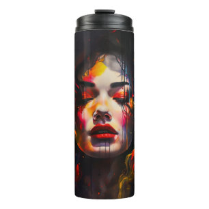 Bold Surreal Portrait  Thermal Tumbler