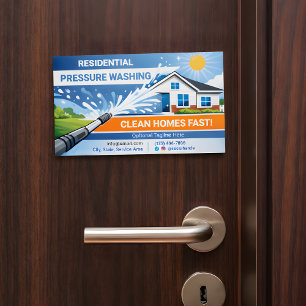 Bold Surreal Residential pressure washing Logo Magnetic Business Card