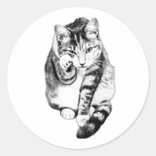 Bold Tabby Cat Ink Sticker