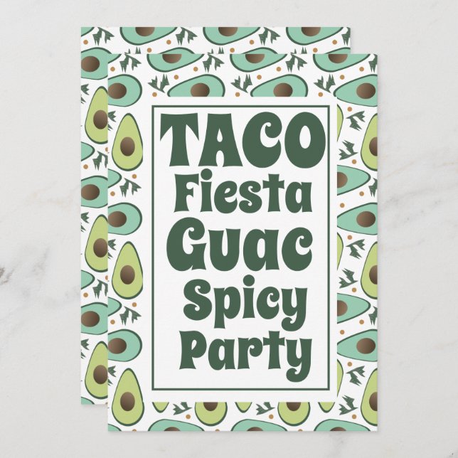 Bold Taco Party Birthday Party for Adult Invitation (Front/Back)