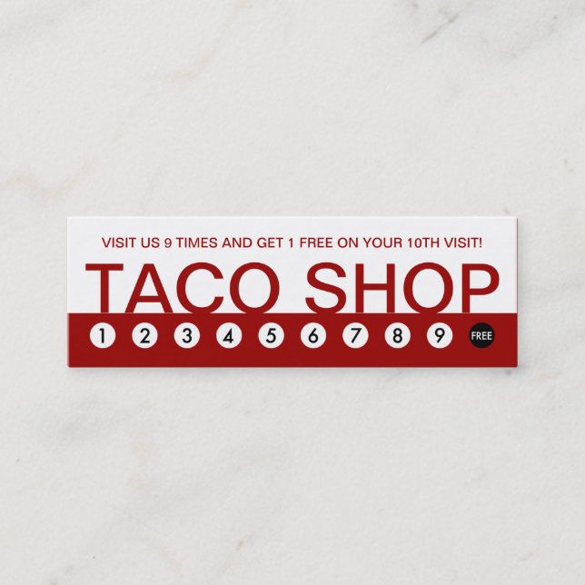 bold TACO SHOP customer loyalty (Front)