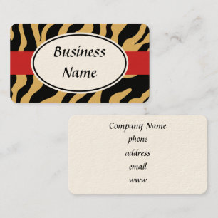 Bold Tan Zebra Business Card