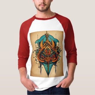 Bold Tattoo Raglan Sleeve T-Shirt" T-Shirt