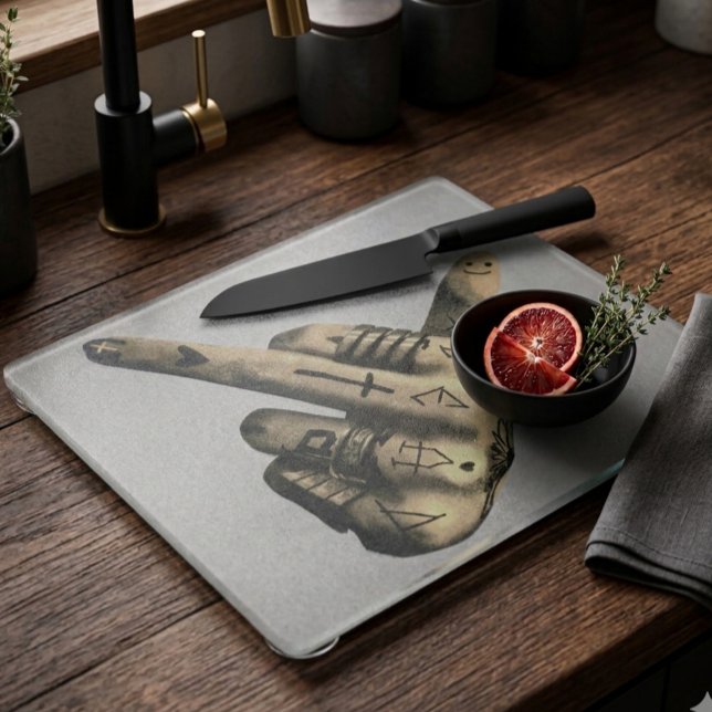 Bold Tattooed Rebel Hand Cutting Board (Creator Uploaded)