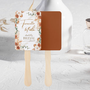 Bold Terracotta and Tequila Bridal Shower Hand Fan