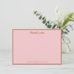 Bold Terracotta Personalised Name Bat Mitzvah Thank You Card