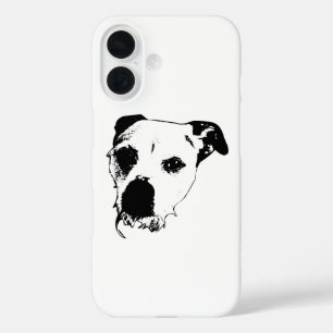 Bold Terrier Mix Close‑Up Portrait iPhone Case