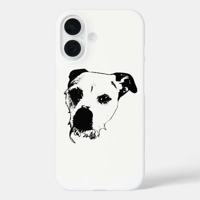 Bold Terrier Mix Close‑Up Portrait iPhone Case (Back)