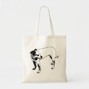 Bold Terrier Mix Full‑Body Profile Tote Bag