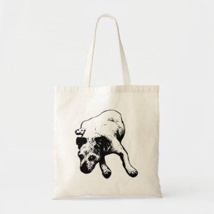 Bold Terrier Mix Laying Ink Art Mug Tote Bag