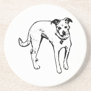 Bold Terrier Mix Portrait Coaster