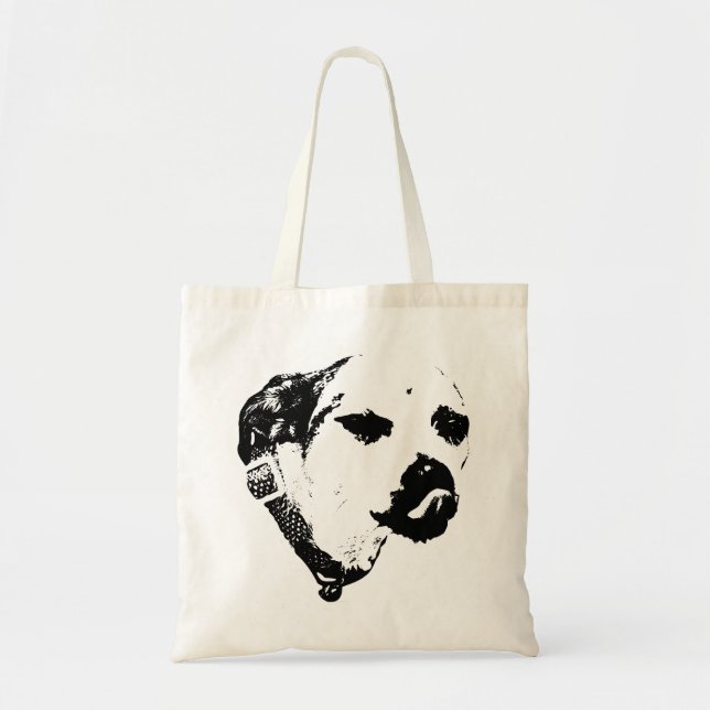 Bold Terrier Tote – Wink and Lick Design Bag (Front)