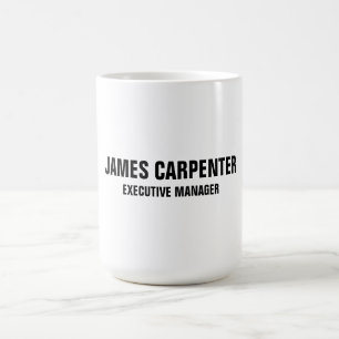 Bold Text Black White Modern Professional Coffee Mug