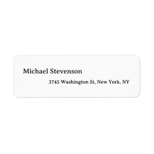Bold Text Black White Personalised Plain Modern Return Address Label