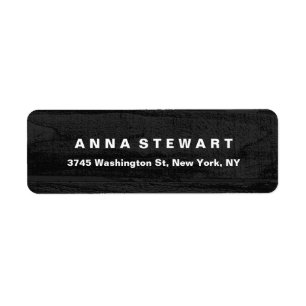 Bold Text Elegant Grey Wood Professional Modern Return Address Label