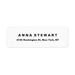 Bold Text Elegant White Professional Modern Return Address Label