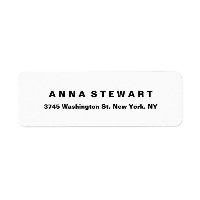Bold Text Elegant White Professional Modern Return Address Label (Front)