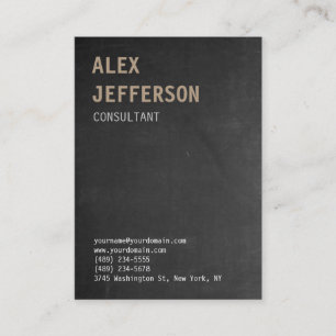 Bold Text Grey Chalkboard Business Card