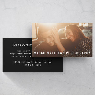 Bold Text Minimal Photographer Business Card