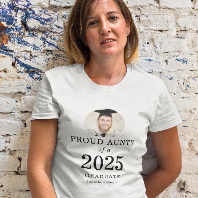 Bold Text Photo Proud Aunty of 2023 Graduate T-Shirt (Creator Uploaded)