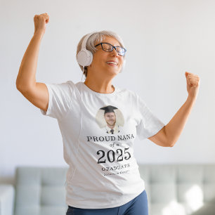 Bold Text Photo Proud Nana of 2025 Graduate T-Shirt