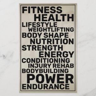 Bold text style inspired by fitness flyer