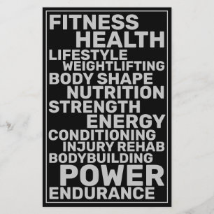 Bold text style inspired by fitness flyer