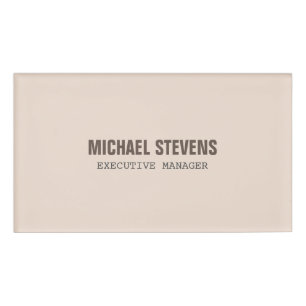 Bold Text Stylish Professional Name Tag