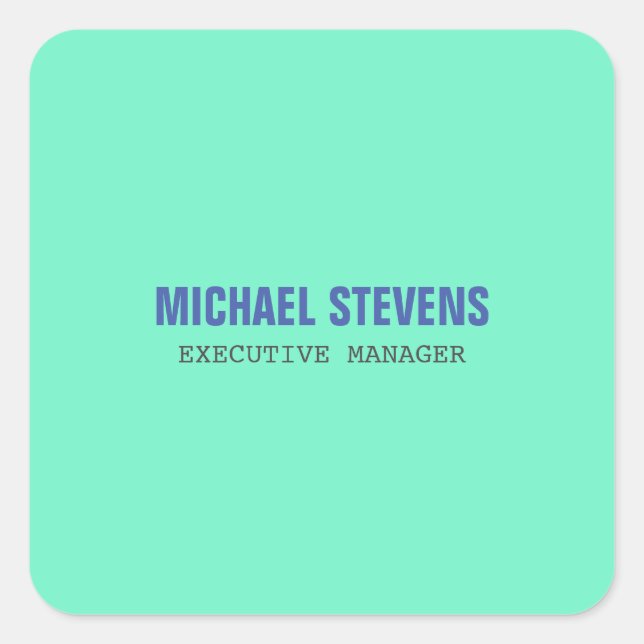 Bold Text Stylish Professional Square Sticker (Front)