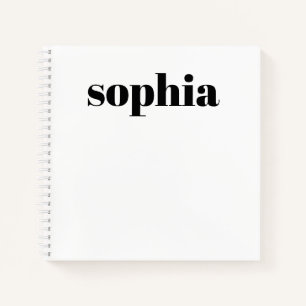 Bold Text   Your Name on White Notebook