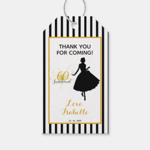 Bold THANK YOU FOR COMING Black/White Stripes Gift Tags