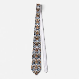 Bold Tiger Portrait Graphic Press Style Tie