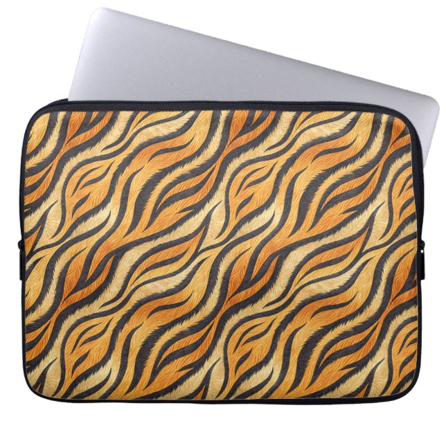 Bold Tiger Stripe Pattern – Exotic Animal Print Laptop Sleeve (Front)