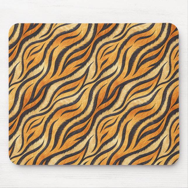 Bold Tiger Stripe Pattern – Exotic Animal Print Mouse Pad (Front)