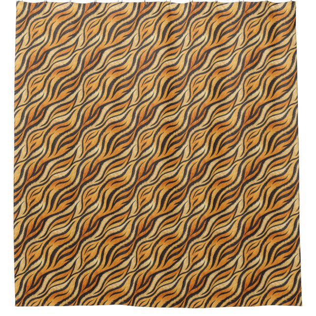 Bold Tiger Stripe Pattern – Exotic Animal Print Shower Curtain (Front)