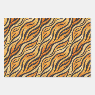 Bold Tiger Stripe Pattern – Exotic Animal Print Wrapping Paper Sheet