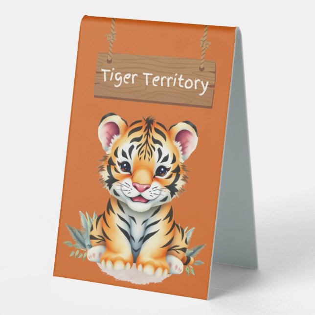 Bold Tiger Territory Table Sign – Jungle Safari Th (Back)