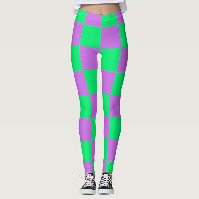 Bold & Timeless: Chequerboard Pattern Leggings (Front)