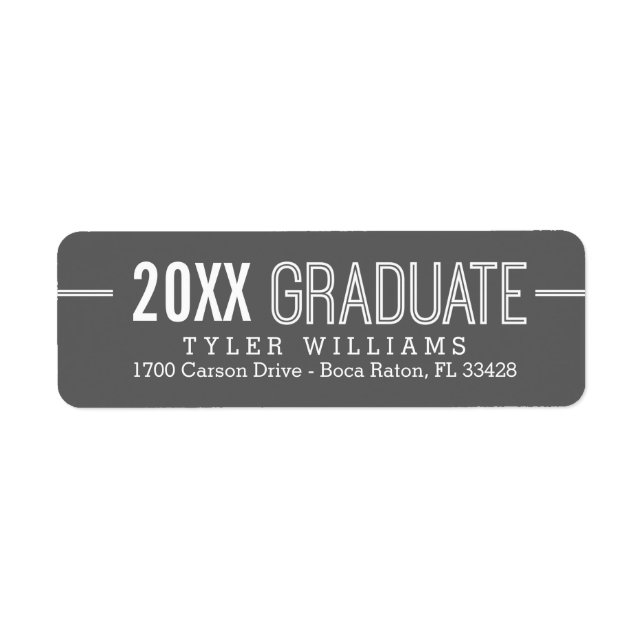 Bold Timeless Editable Colour Graduation Label Return Address Label (Front)