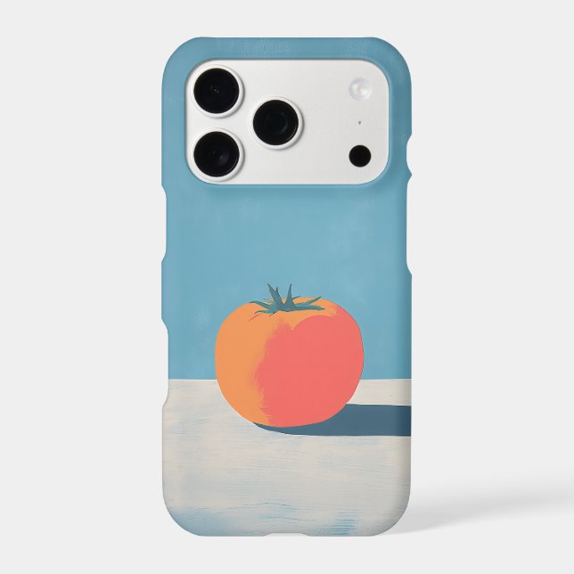 Bold Tomato on Blue Minimalist Art (Back)